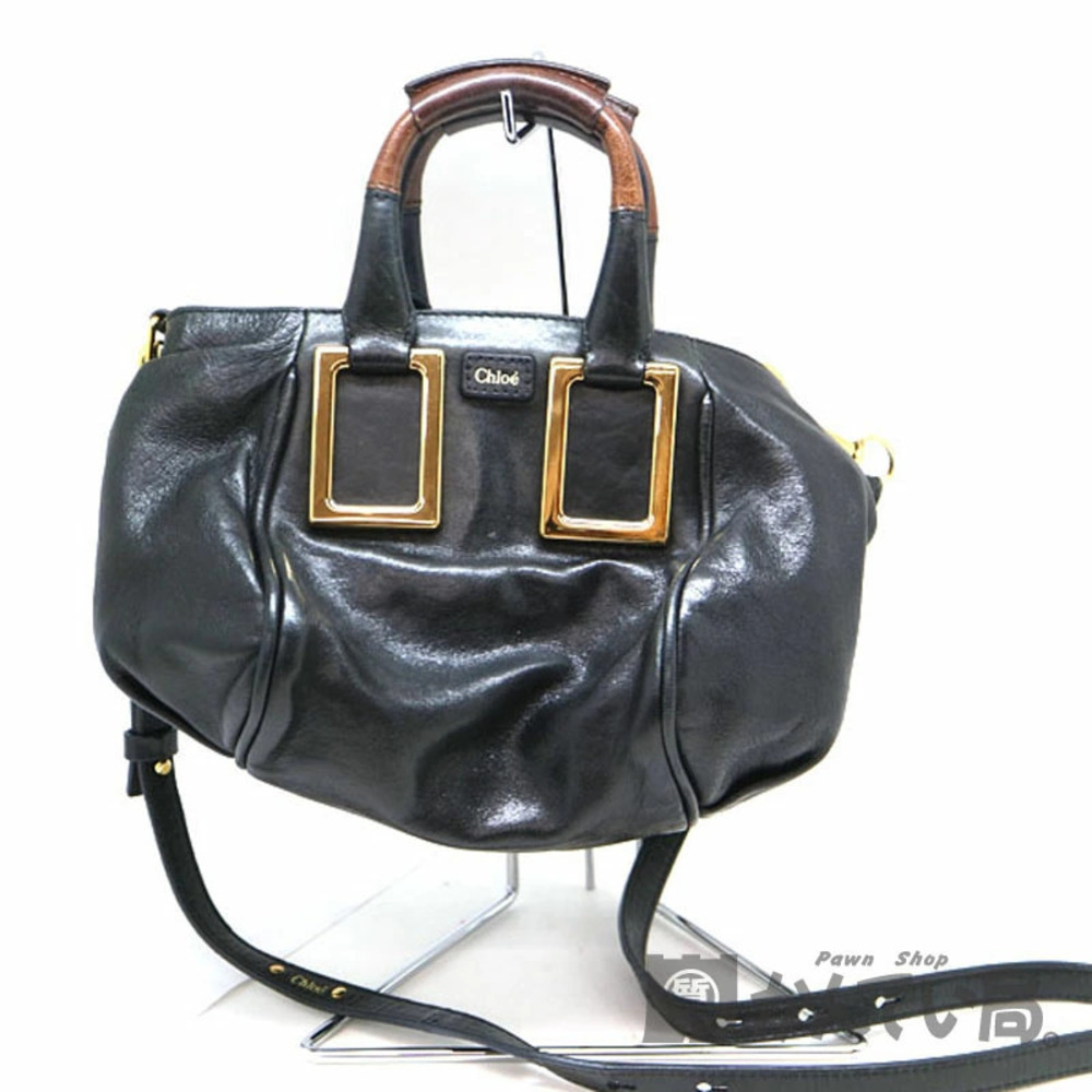 CHLOE Ethel Leather Bag Black Shoulder